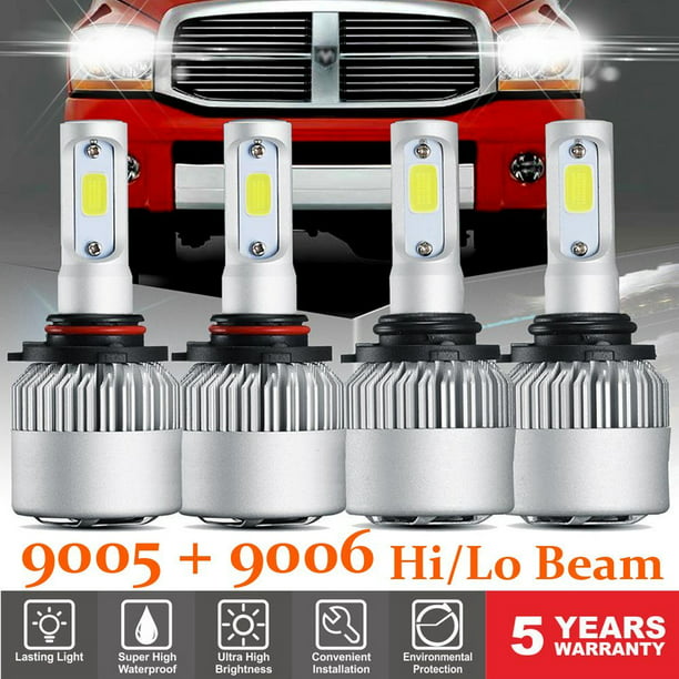 LED Headlight Bulb For Chevy Pickup Truck 1500 2500 3500 1990-2000 Low & High x4